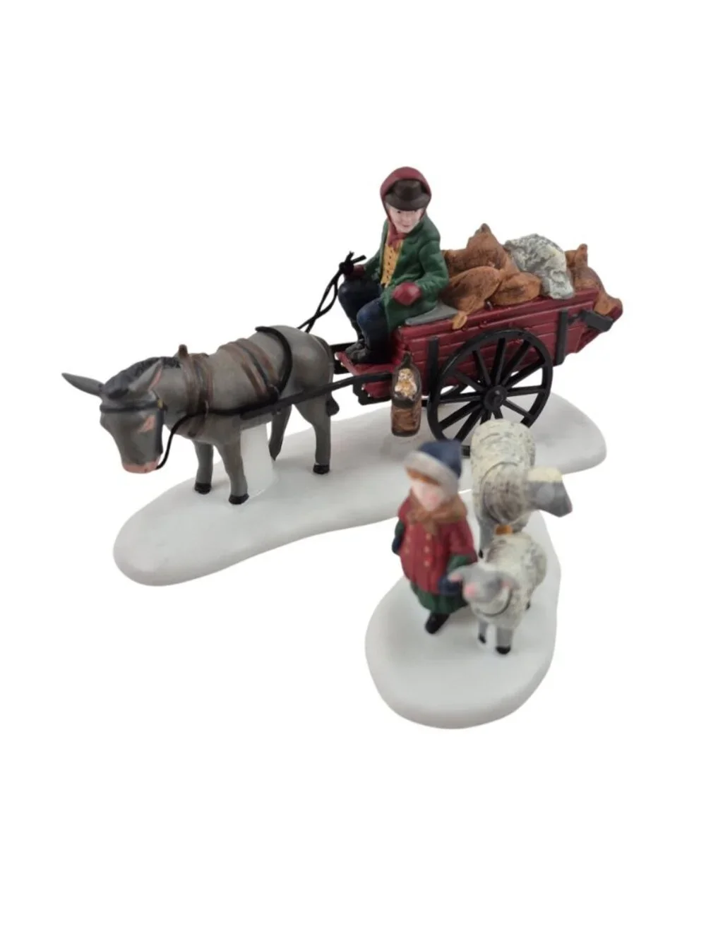Department 56 Bringing Fleeces To The Mill 58190 Set of 2 Village Figures 1993